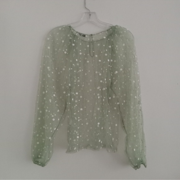 ZARA SPARKLY SEMI-SHEER TOP SIZE M - Picture 5 of 8